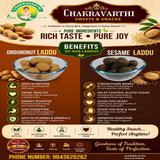 Groundnut Laddu and Sesame Laddu (Combo Pack) (Pack of 2)